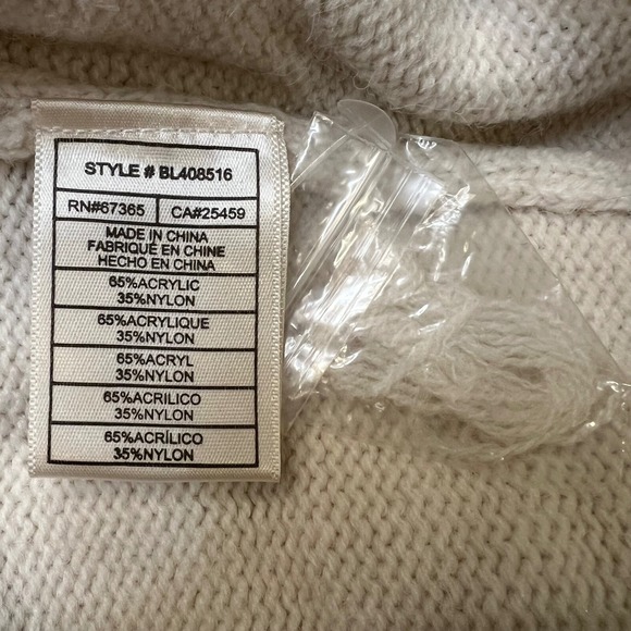 BB Dakota‎ Cream Cable Knit Cottagecore Soft Girl Puff Sleeve Sweater Dress XS - Picture 9 of 9